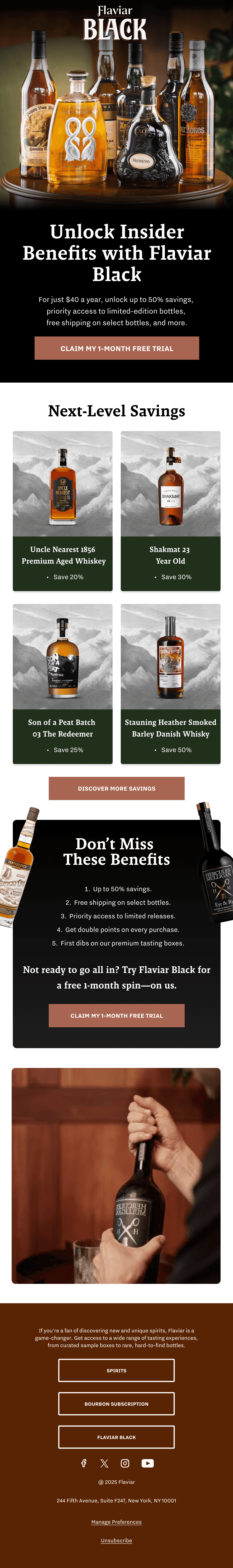 Full email design created by ZHS Ecom for Flaviar