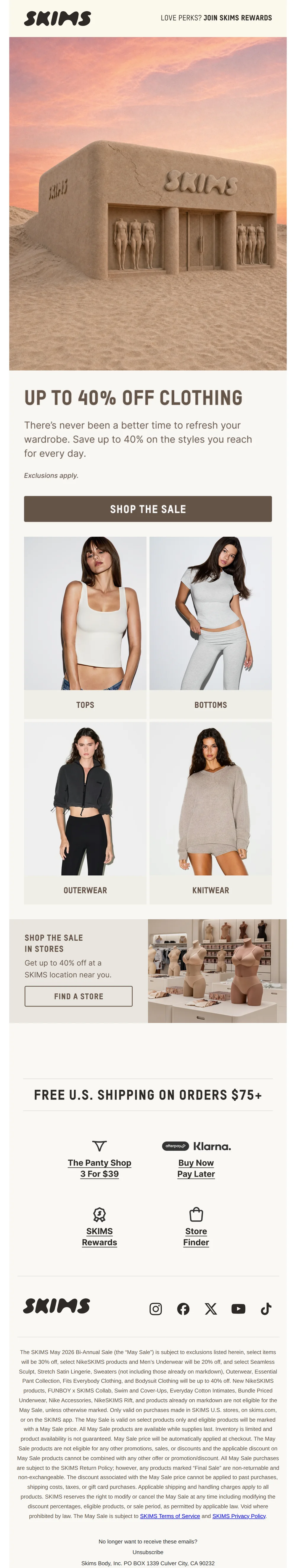 UP TO 40% OFF: CLOTHING MUST-HAVES