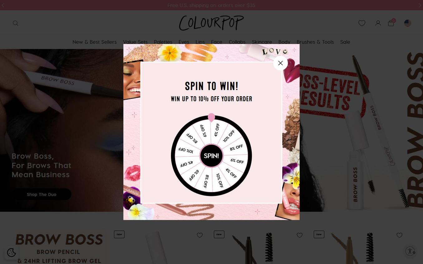 ColourPop - Spin To Win Popup Before Spin