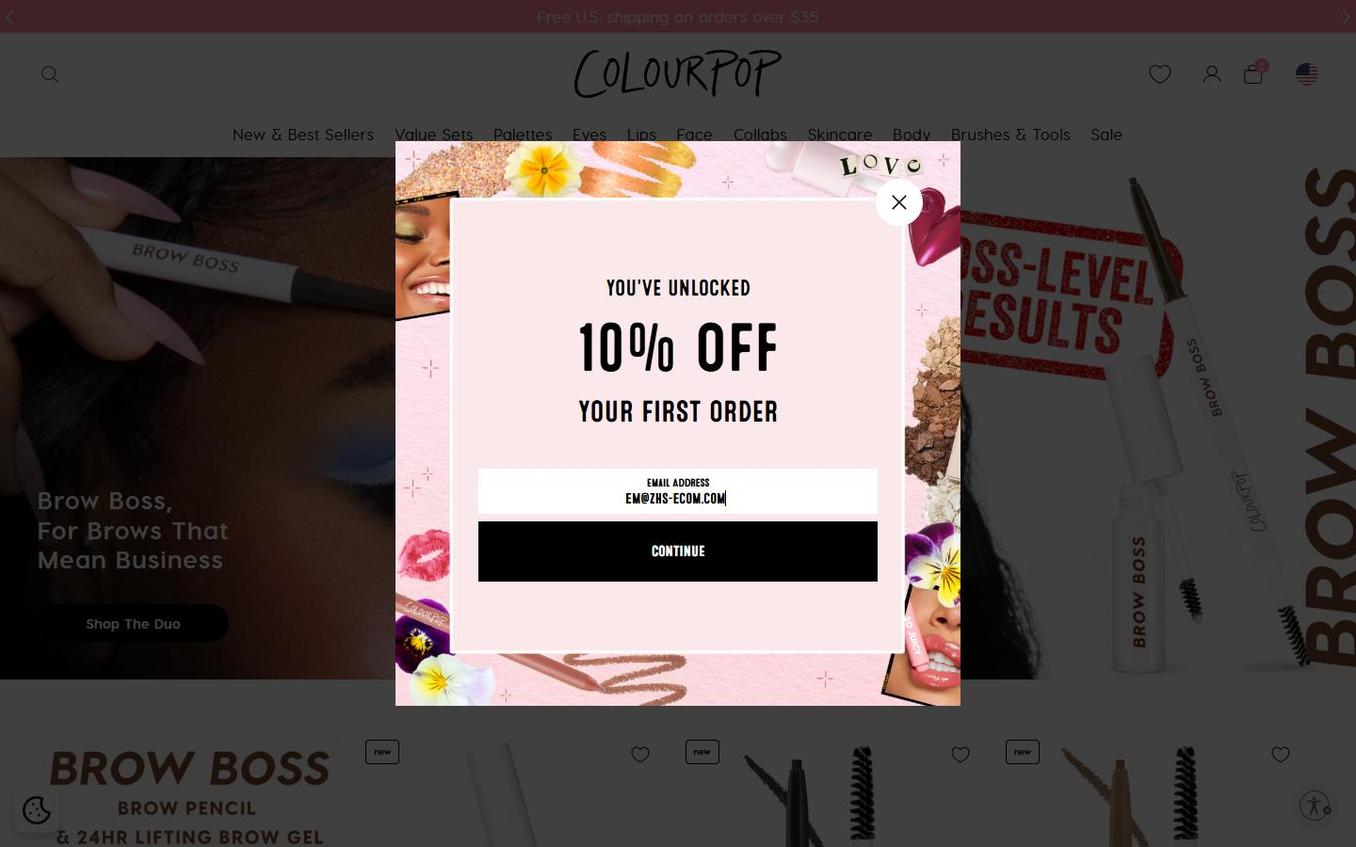 ColourPop - Email Entered Before Continue