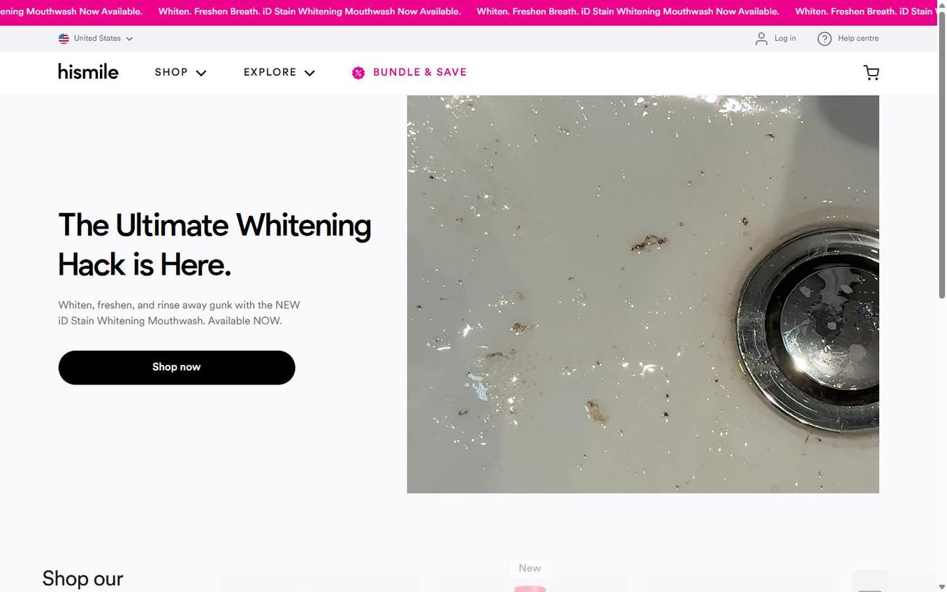 Hismile - Initial Page Load