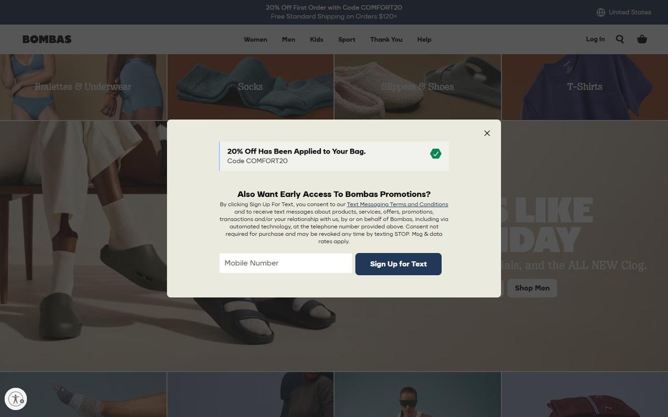 Bombas - Popup Step3 After Email Sms Optin