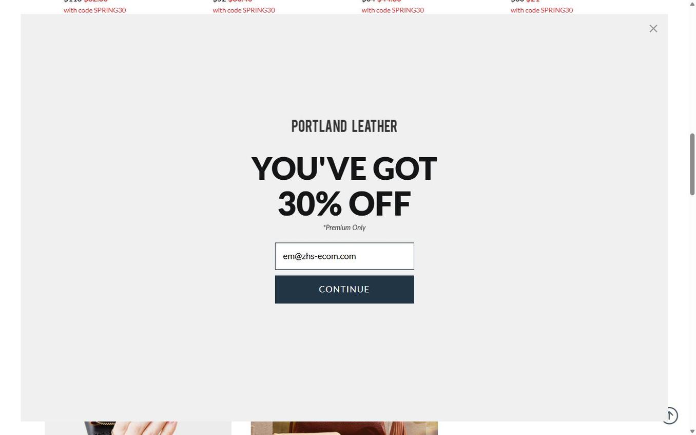 Portland Leather - Email Sms Step