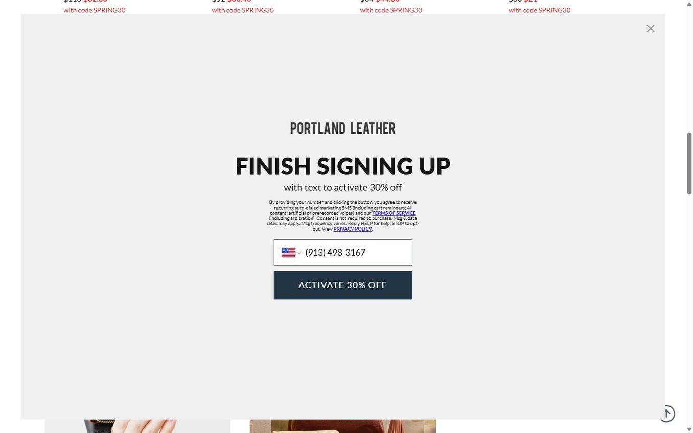 Portland Leather - Email Sms Step Phone