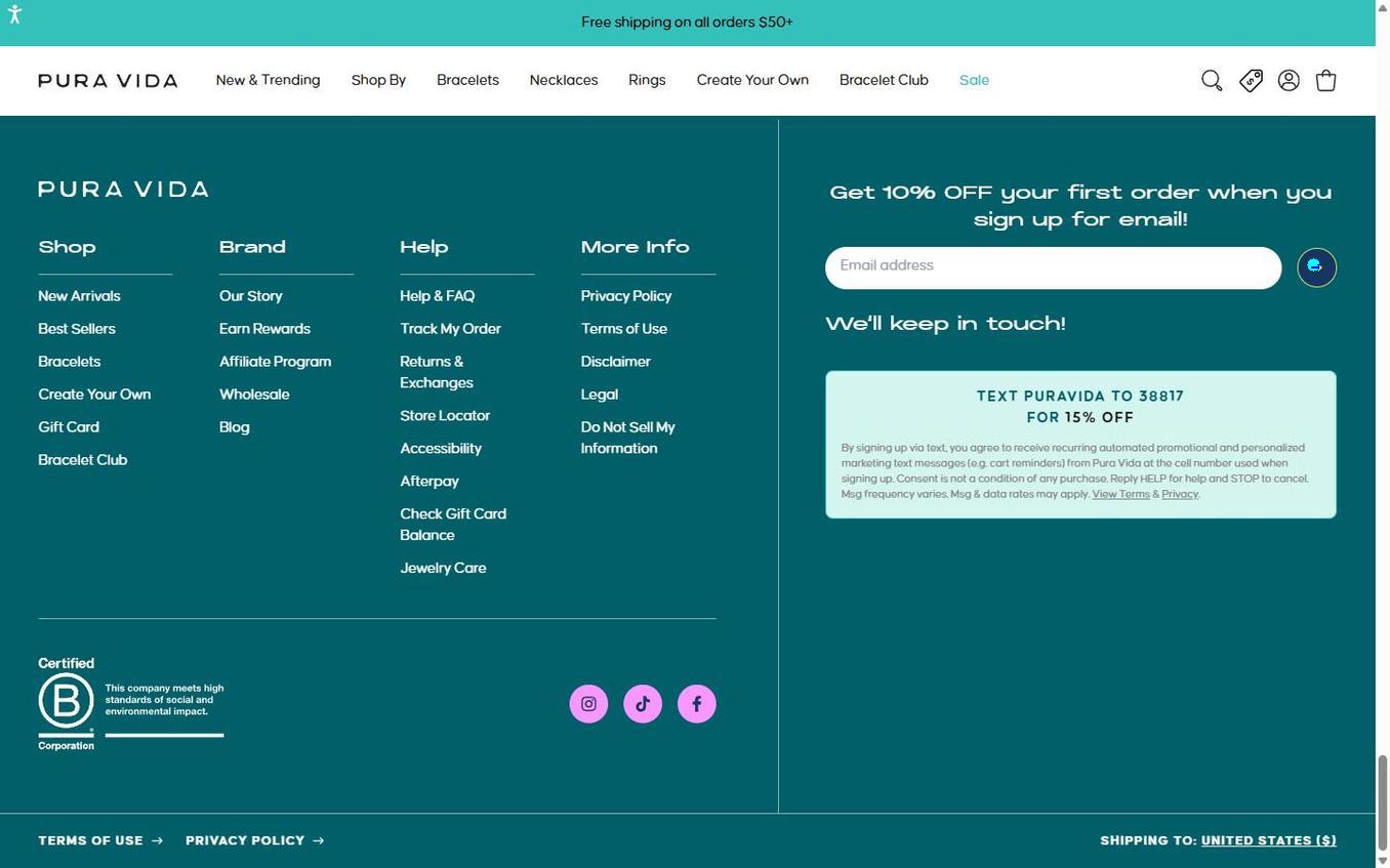 Pura Vida - Email Signup Success We Keep In Touch