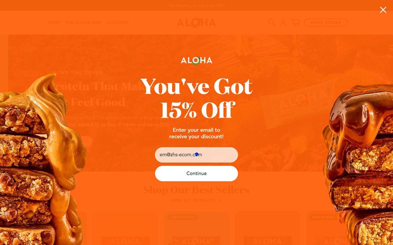 Aloha - Email Entered