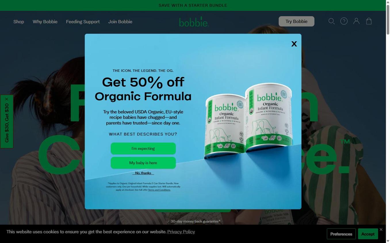 Bobbie - Popup Step1 Survey Question