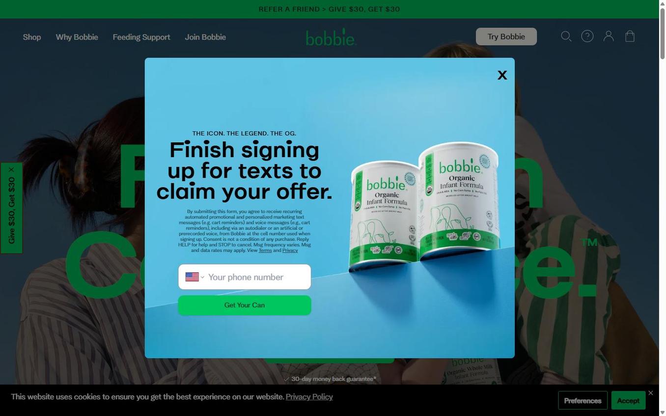 Bobbie - Popup Step4 Sms Signup