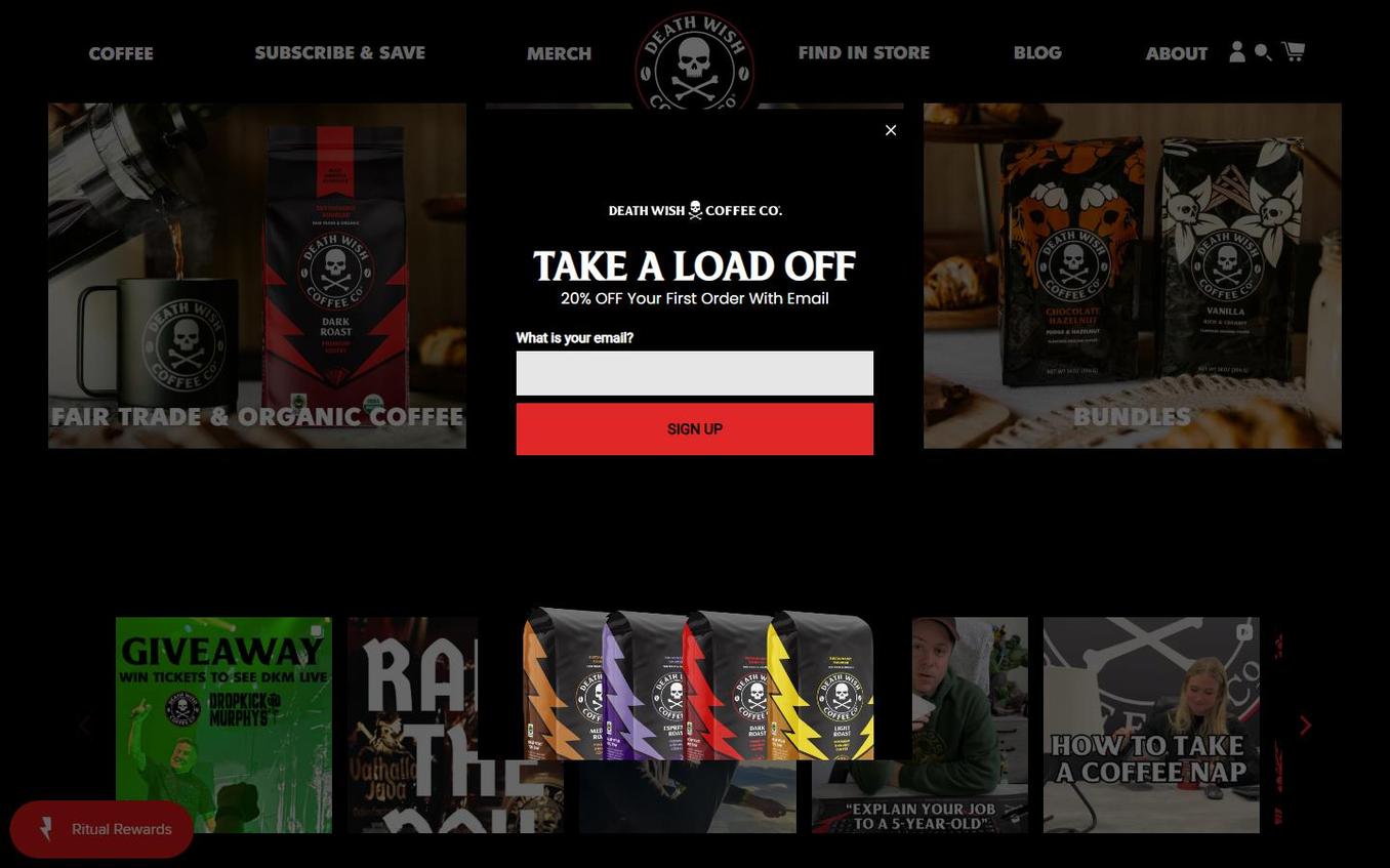 Death Wish Coffee - Step1 Email Before