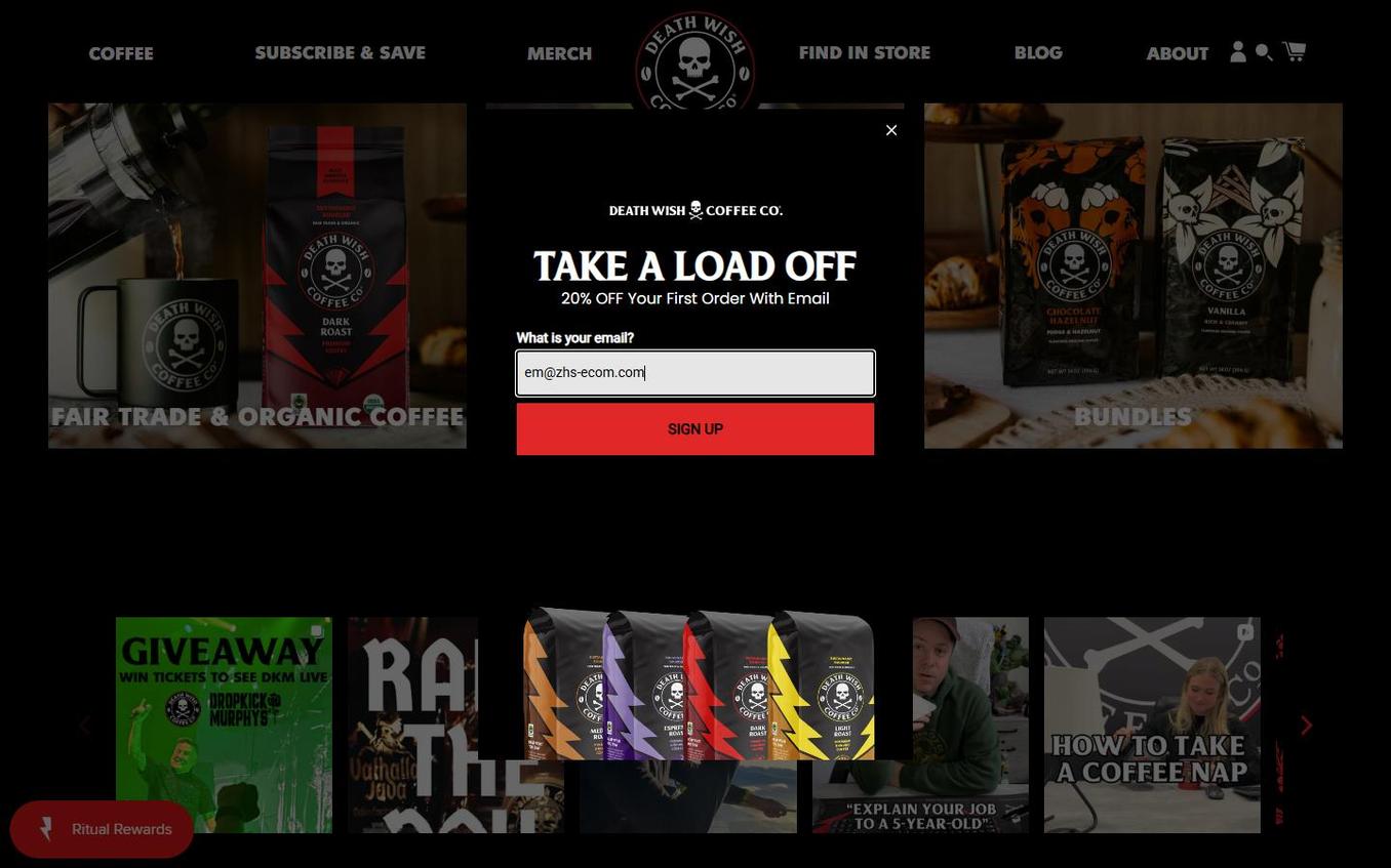 Death Wish Coffee - Step1 Email Filled
