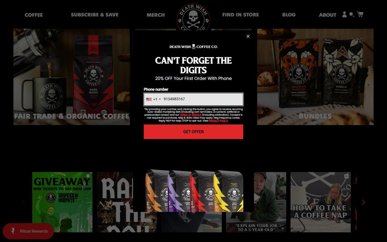 Death Wish Coffee - Step2 Sms Submitted