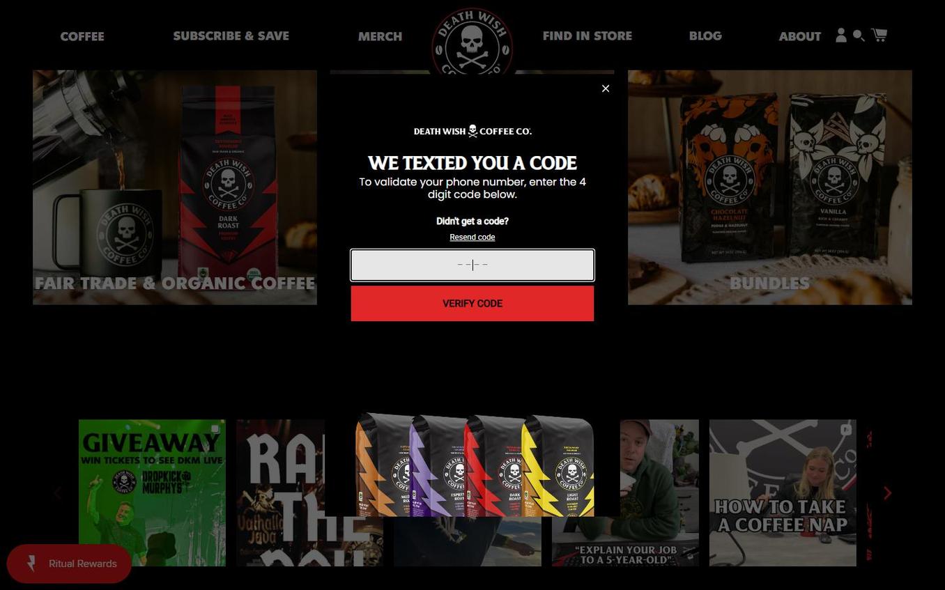 Death Wish Coffee - Step3 Sms Verification Code