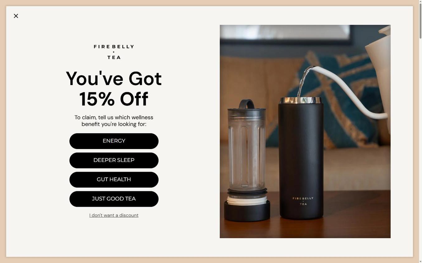 Firebelly Tea - Initial Page Popup Appeared
