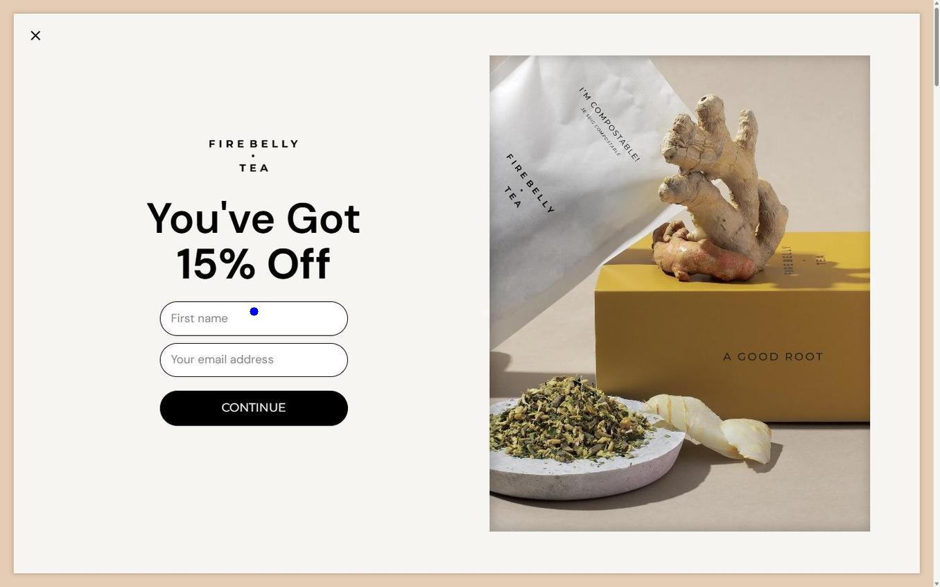 Firebelly Tea - Popup Step2 Email Form After Survey