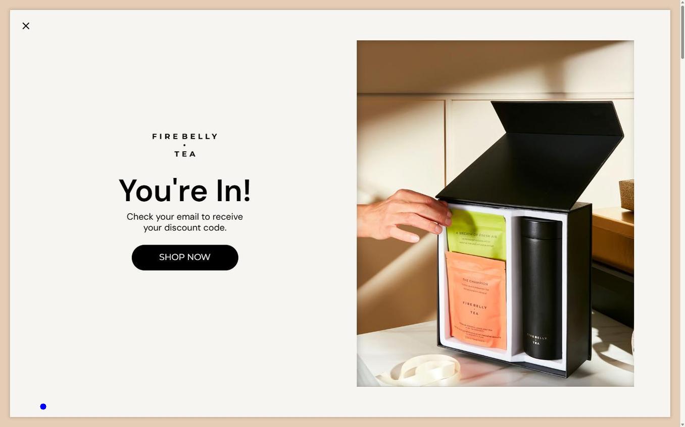 Firebelly Tea - Teaser Clicked Shows Confirmation