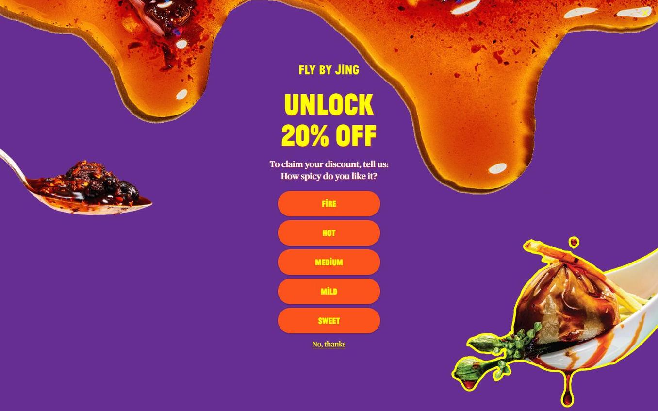 Fly By Jing - Initial Page Popup Appeared