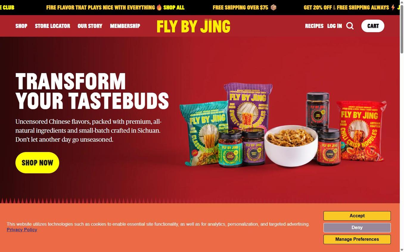 Fly By Jing - After Popup Closed Main Page