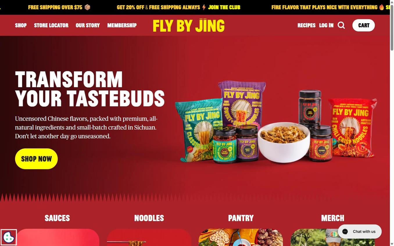 Fly By Jing - Final Main Page After Popup Flow