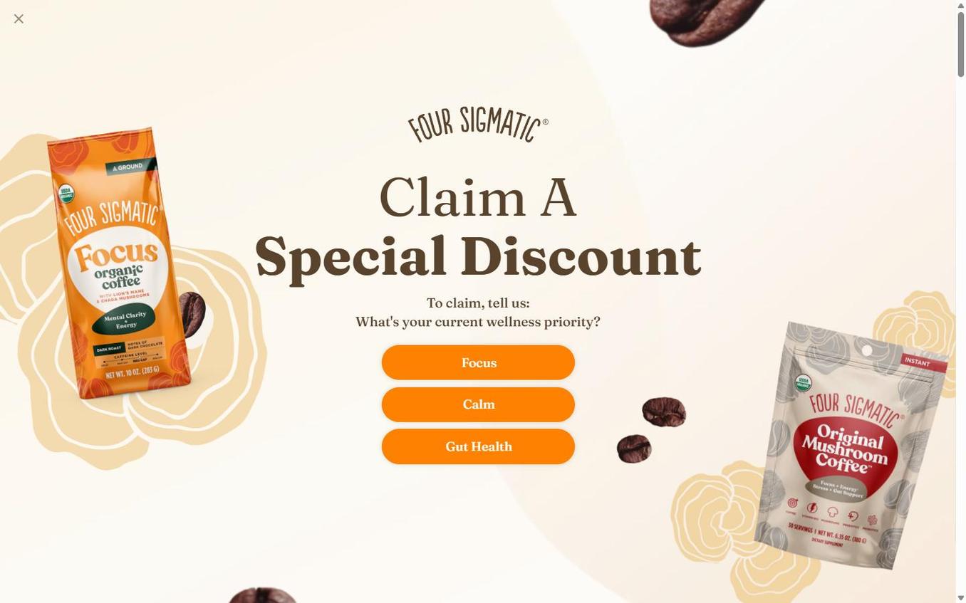 Four Sigmatic - Popup Step1 Wellness Question