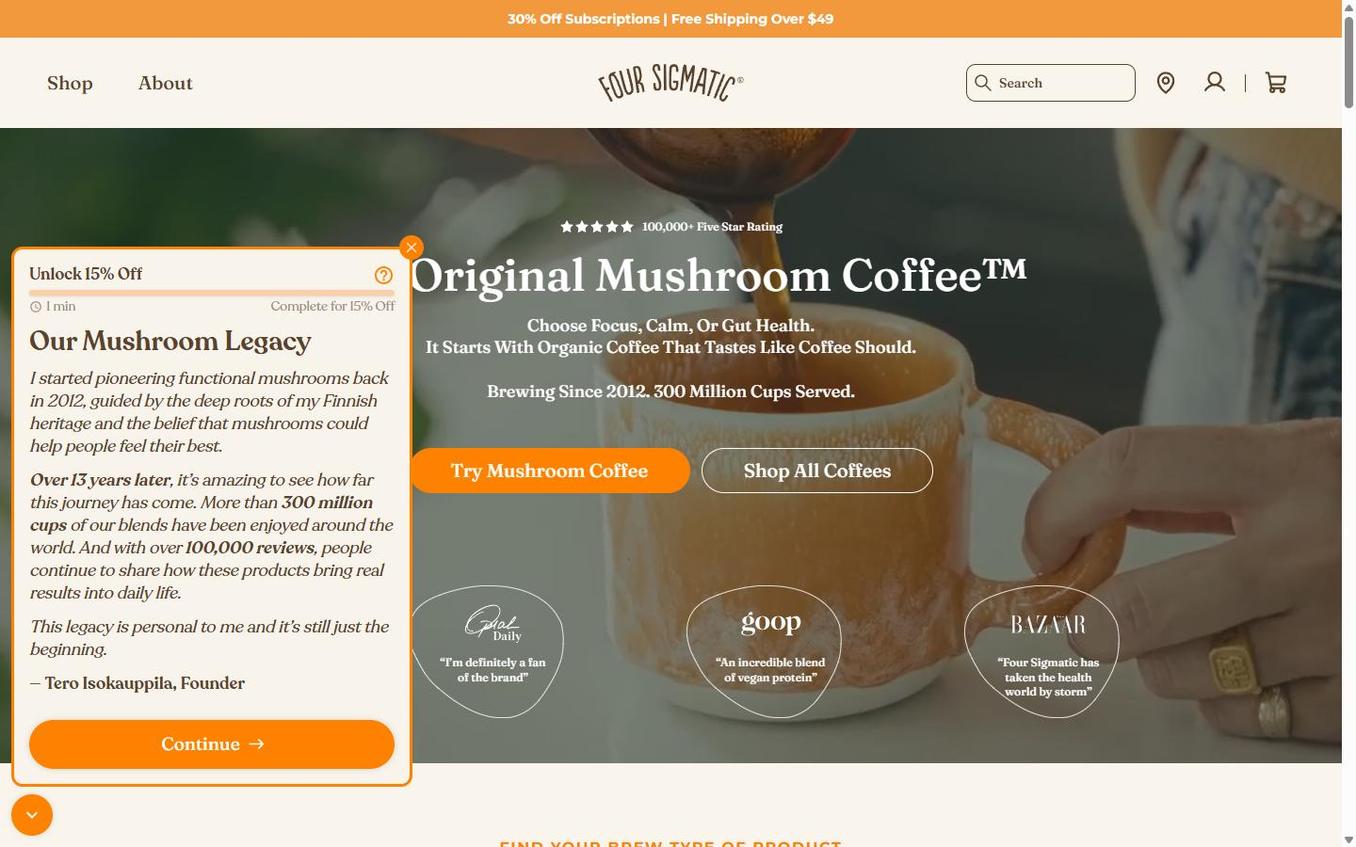 Four Sigmatic - Popup Step4 Mushroom Legacy Content