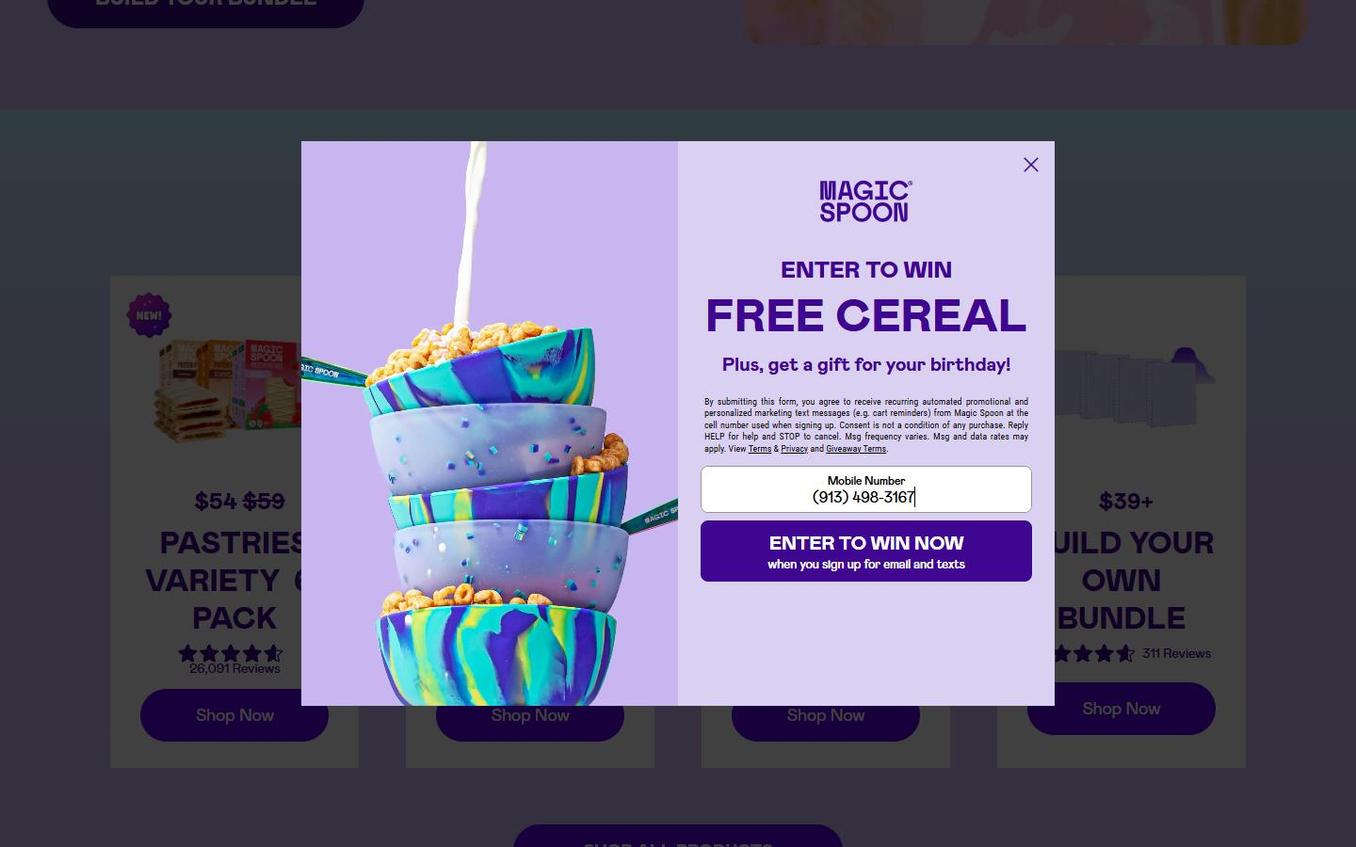 Magic Spoon - Popup Step2 Sms Filled