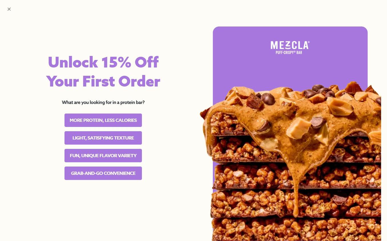 Mezcla - Popup Survey Before Selection