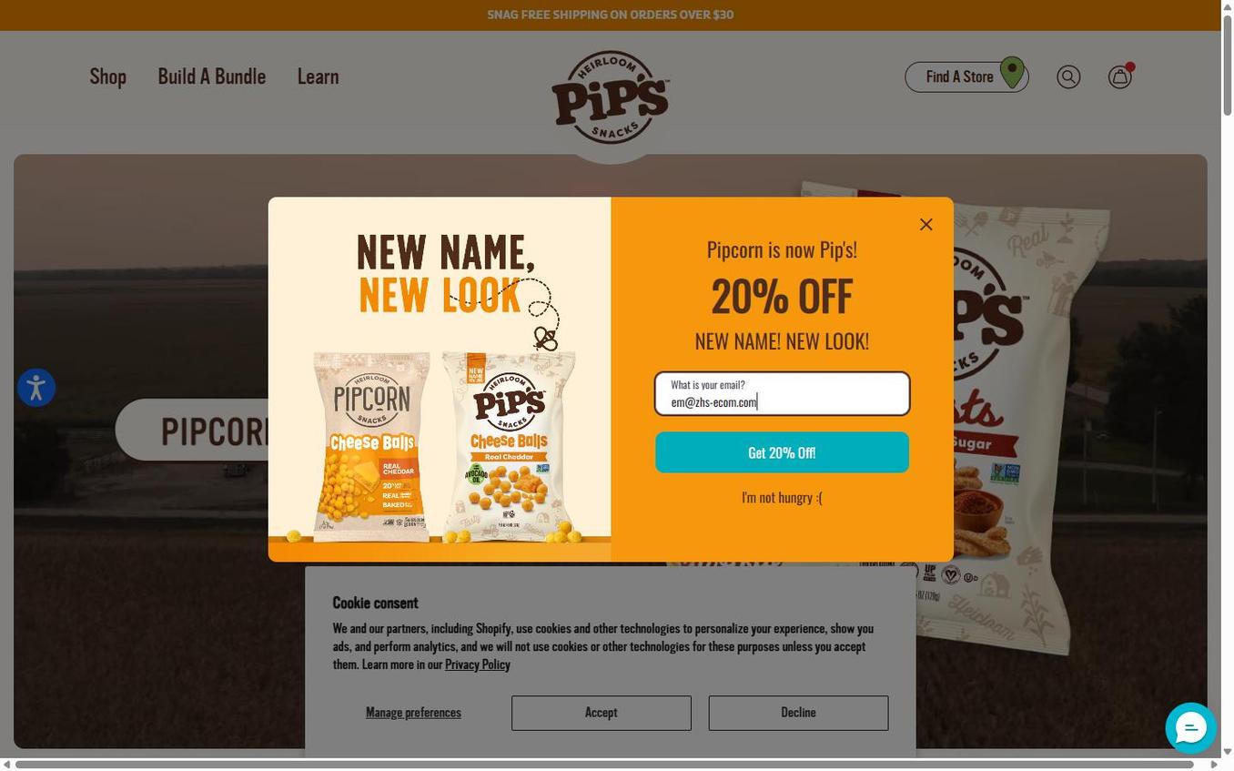 Pipcorn - Popup Step1 Email Filled