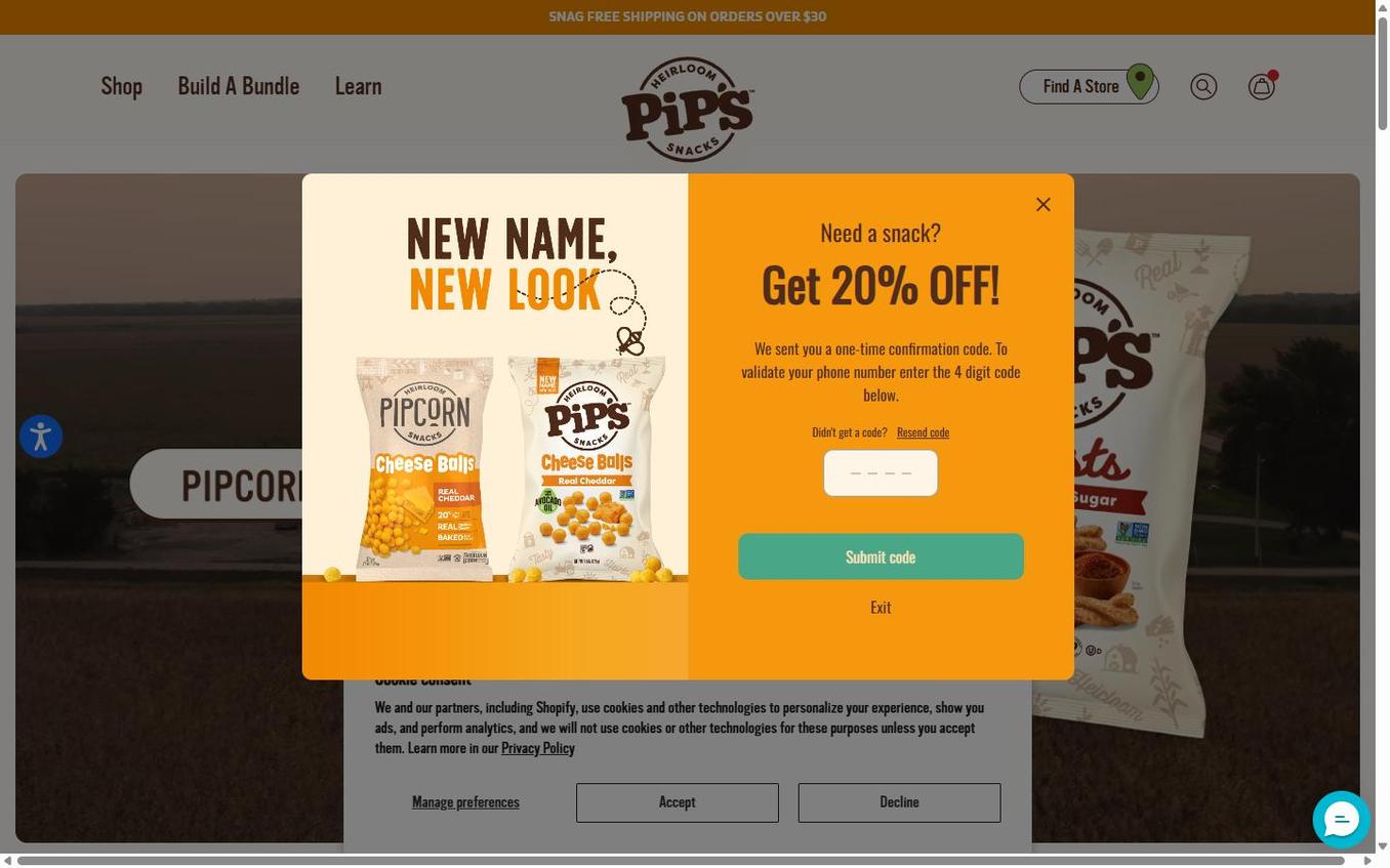 Pipcorn - Popup Step3 Sms Verification