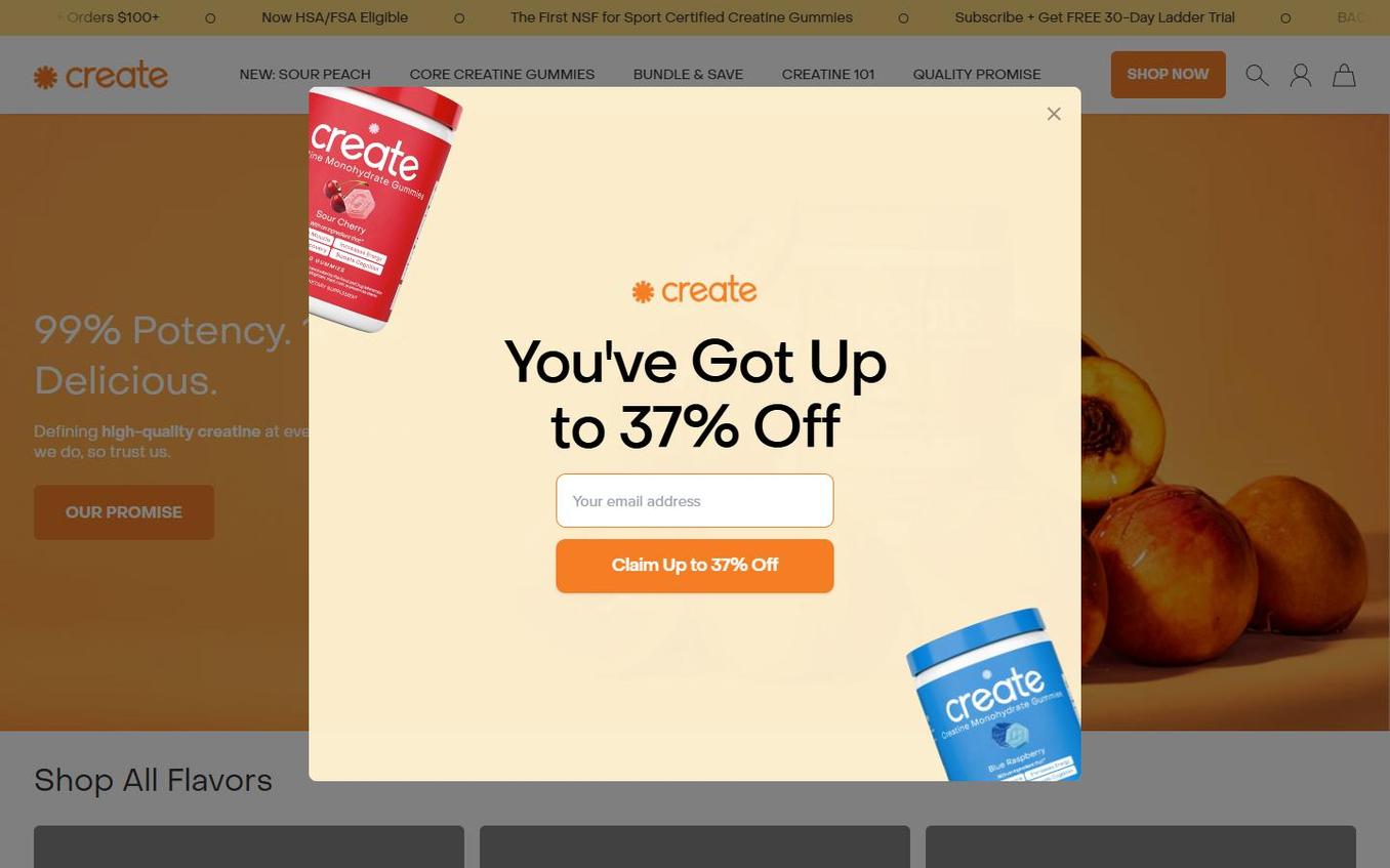 Create Wellness - Popup Step2 Email Input