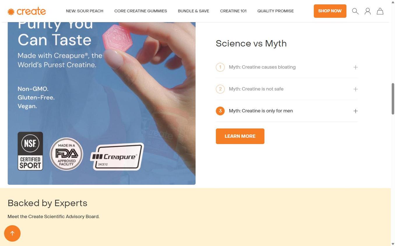 Create Wellness - Page Scrolled 50percent