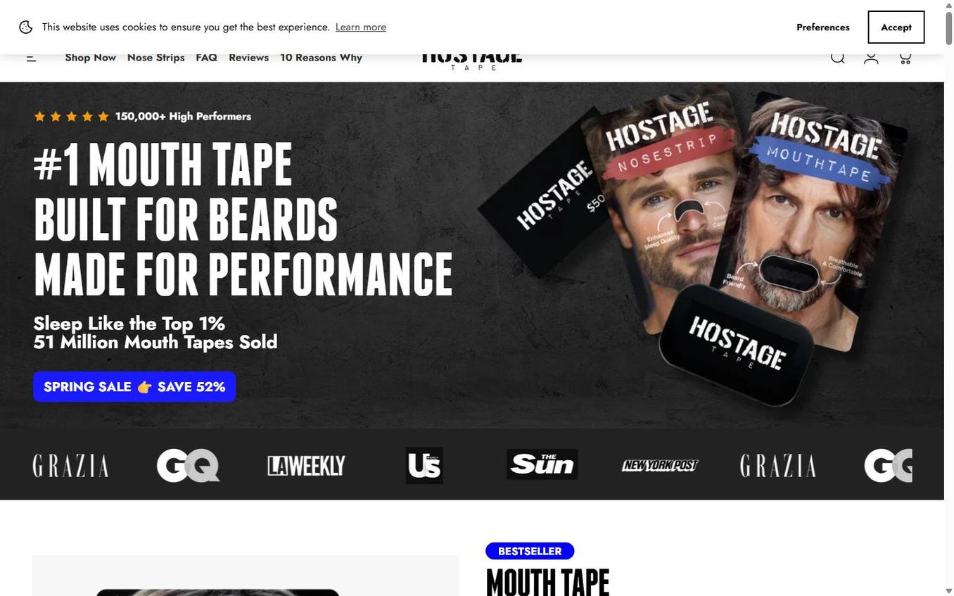 Hostage Tape - Homepage Before Popup