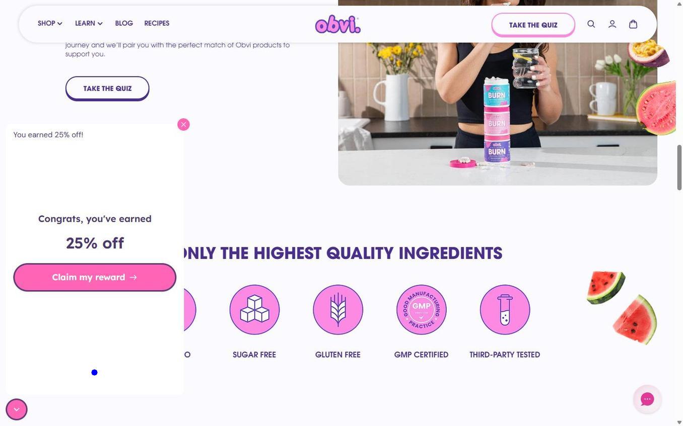 Obvi - Popup Final Coupon 25percent