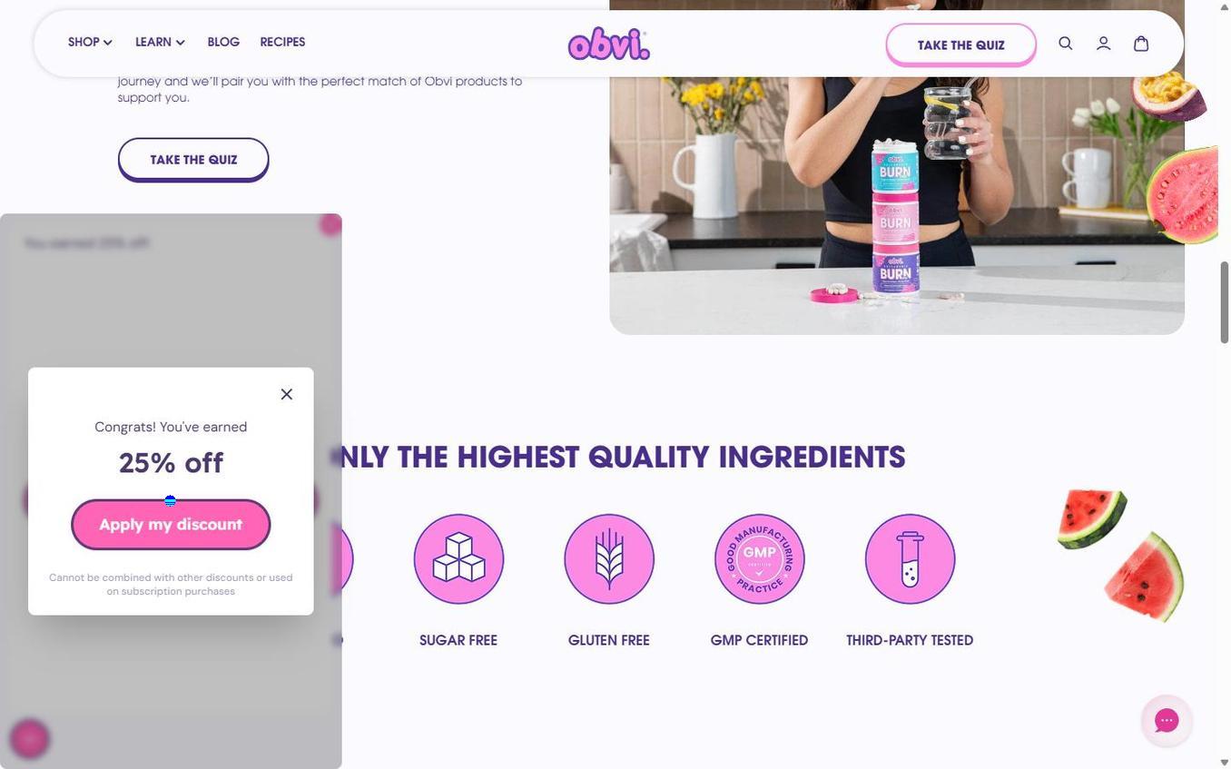 Obvi - Popup Final Apply Discount