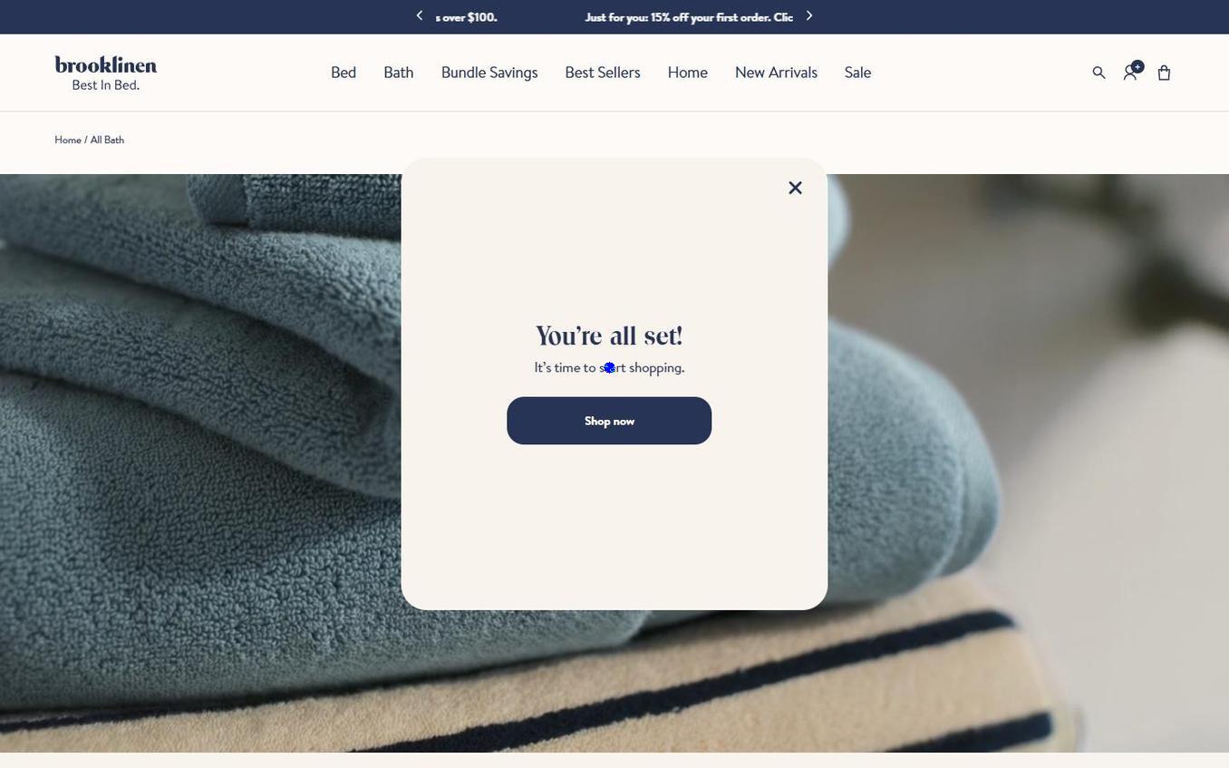 Brooklinen - Popup Final Thank You Youre All Set