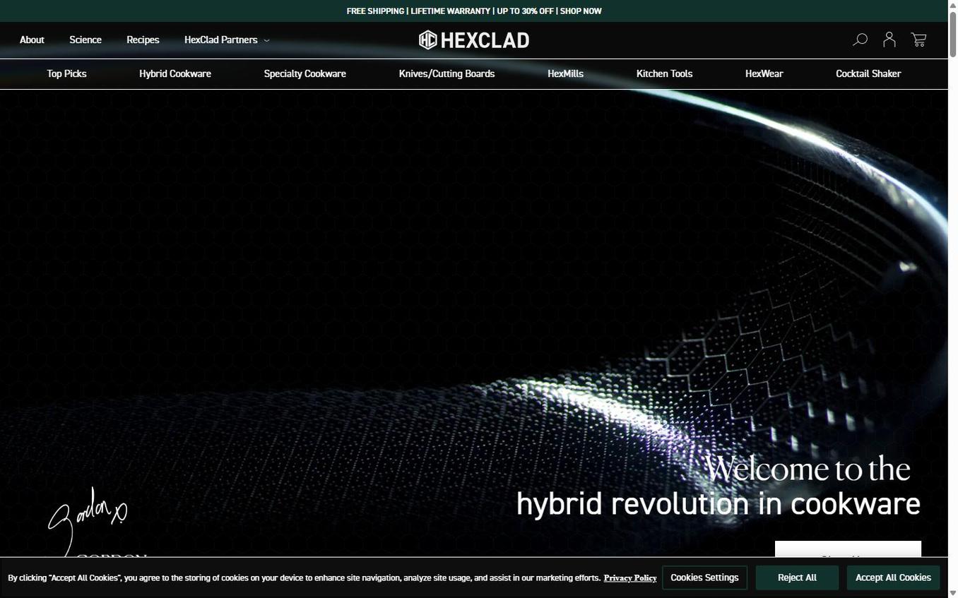 HexClad - Initial Page Load