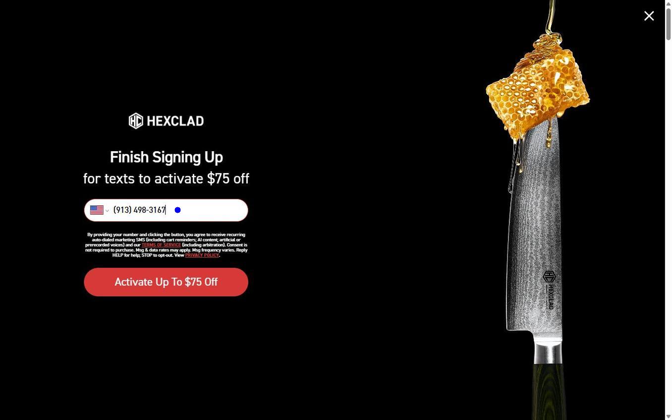 HexClad - Phone Entered