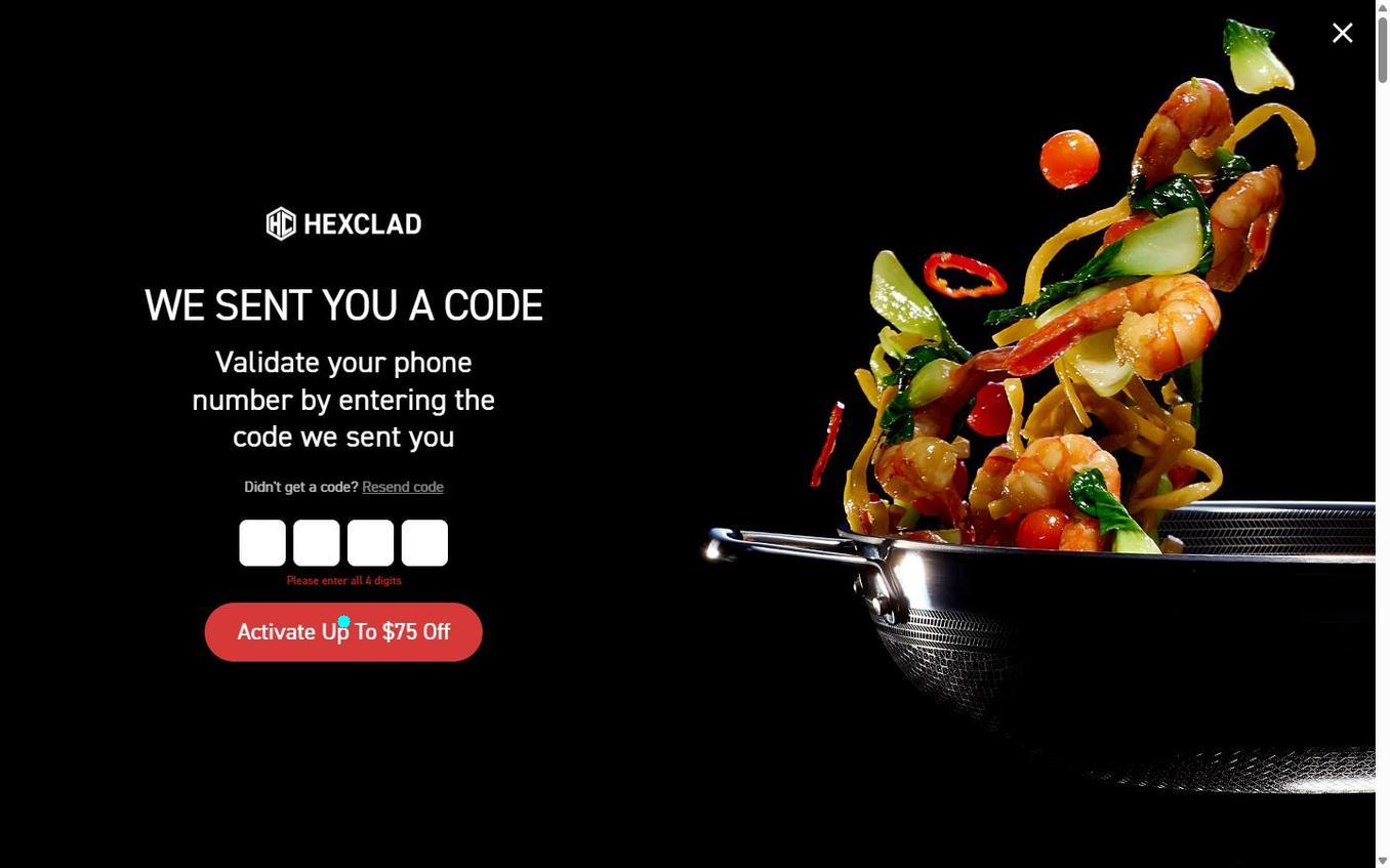HexClad - Verification Code Validation Error