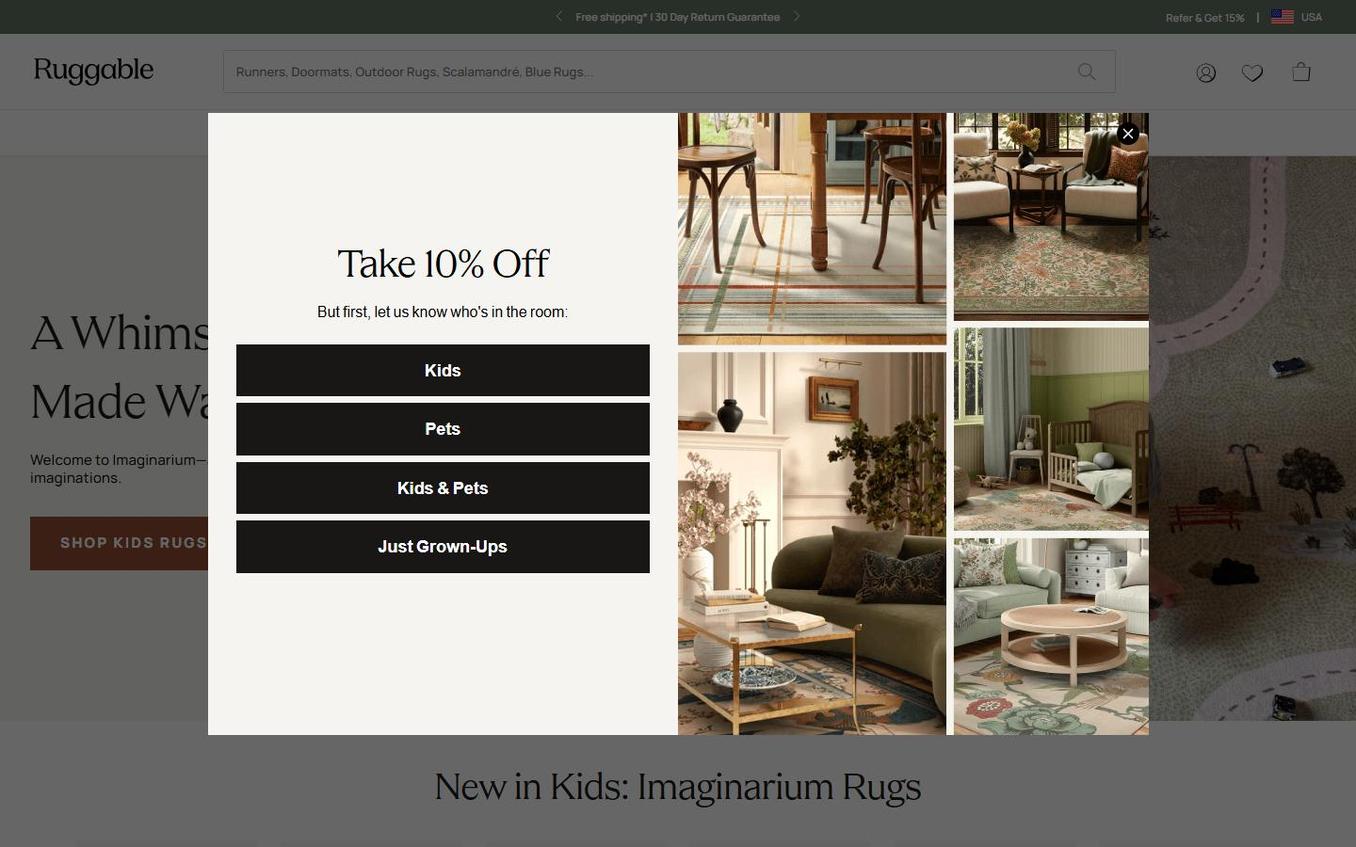 Ruggable - Page Loaded Popup Appeared