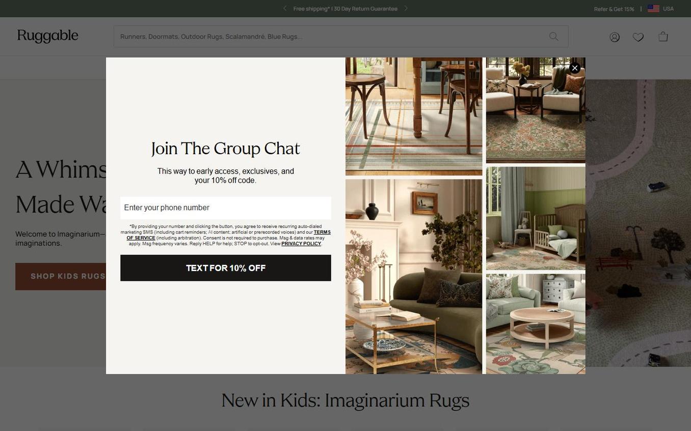 Ruggable - Popup Step3 Phone Form