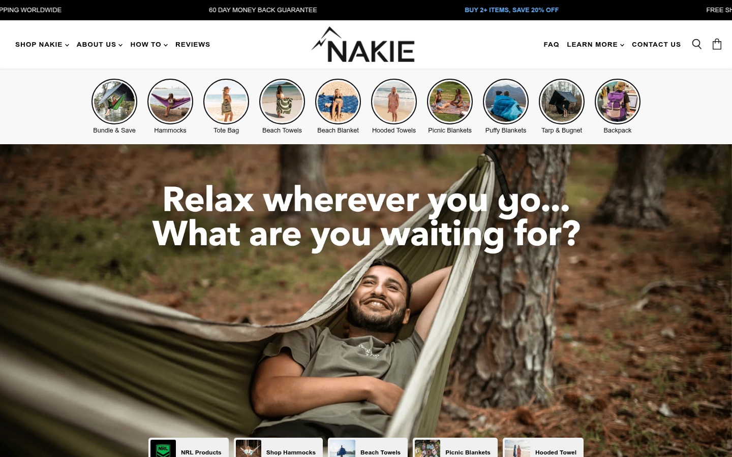 Nakie - Homepage Before Popup