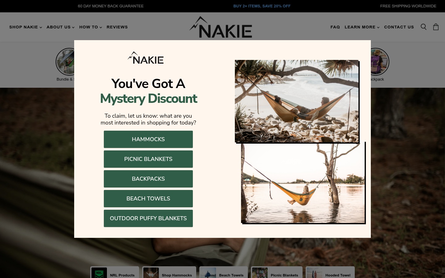 Nakie - Popup Survey Product Interest