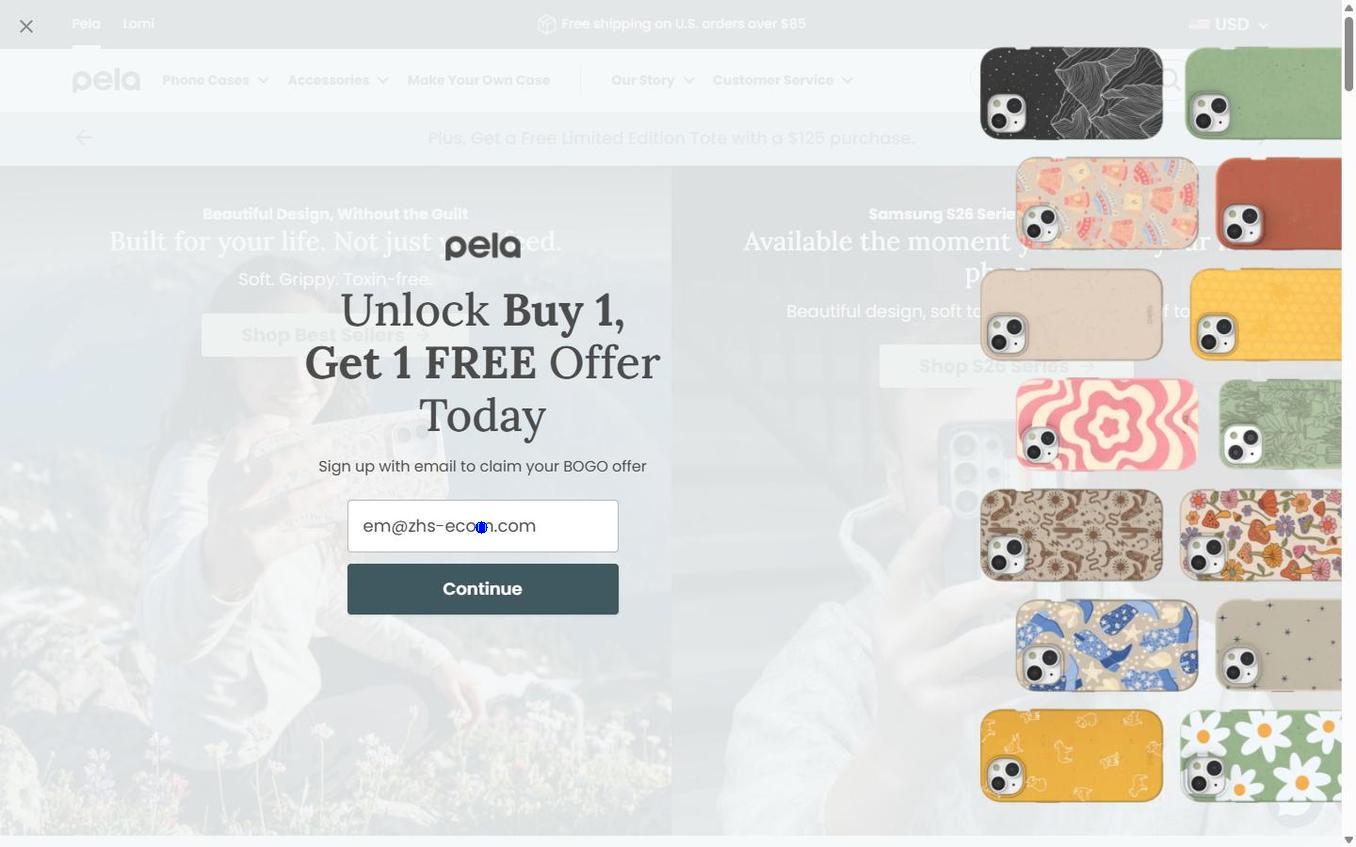 Pela - Popup Email Entered
